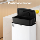 Cefito Pedal Bins Rubbish Bin Waste Recycle Dustbins Kitchen Trash Can 40L White - 45-Degree Angle