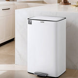 Cefito Pedal Bins Rubbish Bin Waste Recycle Dustbins Kitchen Trash Can 40L White - Close-Up Angle