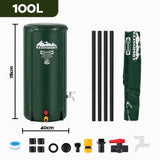 Weisshorn 100L/22Gal Collapsible Rain Barrel PVC Water Tank Collection Storage for Garden Irrigation - Side View