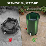 Weisshorn 100L/22Gal Collapsible Rain Barrel PVC Water Tank Collection Storage for Garden Irrigation - Rear View