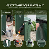 Weisshorn 100L/22Gal Collapsible Rain Barrel PVC Water Tank Collection Storage for Garden Irrigation - Close-Up Angle