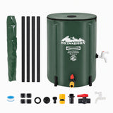 Weisshorn 50L/11gal Collapsible Rain Barrel PVC Water Tank Collection Storage for Garden Irrigation - Front View