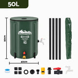Weisshorn 50L/11gal Collapsible Rain Barrel PVC Water Tank Collection Storage for Garden Irrigation - Side View