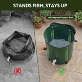 Weisshorn 50L/11gal Collapsible Rain Barrel PVC Water Tank Collection Storage for Garden Irrigation - Rear View
