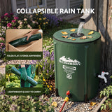 Weisshorn 50L/11gal Collapsible Rain Barrel PVC Water Tank Collection Storage for Garden Irrigation - Low Angle