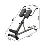 Finex Weight Bench Back Hyperextension Roman Chair Black - Front View