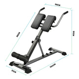 Finex Weight Bench Back Hyperextension Roman Chair Black - Top-Down View