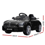 Kids Electric Ride On Car Mercedes-Benz AMG GTR Licensed Toy Cars 12V Black - Front View