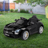 Kids Electric Ride On Car Mercedes-Benz AMG GTR Licensed Toy Cars 12V Black - Low Angle