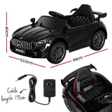 Kids Electric Ride On Car Mercedes-Benz AMG GTR Licensed Toy Cars Remote Black - Front View