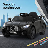 Kids Electric Ride On Car Mercedes-Benz AMG GTR Licensed Toy Cars Remote Black - Top-Down View
