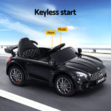Kids Electric Ride On Car Mercedes-Benz AMG GTR Licensed Toy Cars Remote Black - 45-Degree Angle