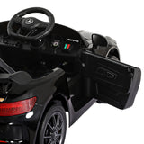 Kids Electric Ride On Car Mercedes-Benz AMG GTR Licensed Toy Cars Remote Black - 45-Degree Angle