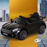 Kids Electric Ride On Car Mercedes-Benz AMG GTR Licensed Toy Cars Remote Black - Close-Up Angle