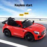 Kids Electric Ride On Car Mercedes-Benz AMG GTR Licensed Toy Cars Remote Red - 45-Degree Angle