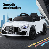 Kids Electric Ride On Car Mercedes-Benz AMG GTR Licensed Toy Cars Remote White - Top-Down View