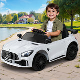 Kids Electric Ride On Car Mercedes-Benz AMG GTR Licensed Toy Cars Remote White - Close-Up Angle