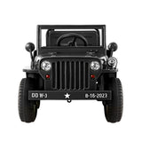 Rigo Kids Electric Ride On Car Jeep Military Off Road Toy Cars Remote 12V Black - Side View