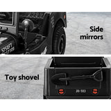 Rigo Kids Electric Ride On Car Jeep Military Off Road Toy Cars Remote 12V Black - Close-Up Angle