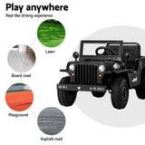 Rigo Kids Electric Ride On Car Jeep Military Off Road Toy Cars Remote 12V Black