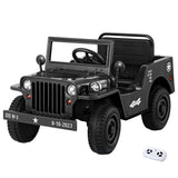Rigo Kids Electric Ride On Car Jeep Military Off Road Toy Cars Remote 12V Black - Extra Image