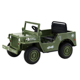 Rigo Kids Electric Ride On Car Jeep Military Off Road Toy Cars Remote 12V Olive - Top-Down View