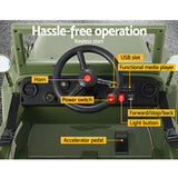 Rigo Kids Electric Ride On Car Jeep Military Off Road Toy Cars Remote 12V Olive - 45-Degree Angle