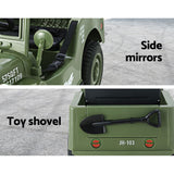Rigo Kids Electric Ride On Car Jeep Military Off Road Toy Cars Remote 12V Olive - Close-Up Angle