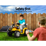 Rigo Kids Electric Ride On Car Bulldozer Digger Loader Remote 6V Yellow - Rear View