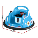 Kids Ride On Car Bumper Electric Toys Cars Light Remote Angry Birds Sticker Blue - Front View