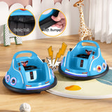 Kids Ride On Car Bumper Electric Toys Cars Light Remote Angry Birds Sticker Blue - 45-Degree Angle