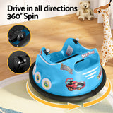 Kids Ride On Car Bumper Electric Toys Cars Light Remote Angry Birds Sticker Blue - Rear View