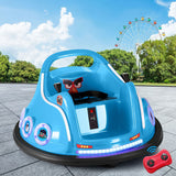 Kids Ride On Car Bumper Electric Toys Cars Light Remote Angry Birds Sticker Blue - Close-Up Angle