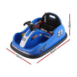 Rigo Kids Ride On Car Bumper Kart 6V Electric Toys Cars Remote Control Blue - Front View