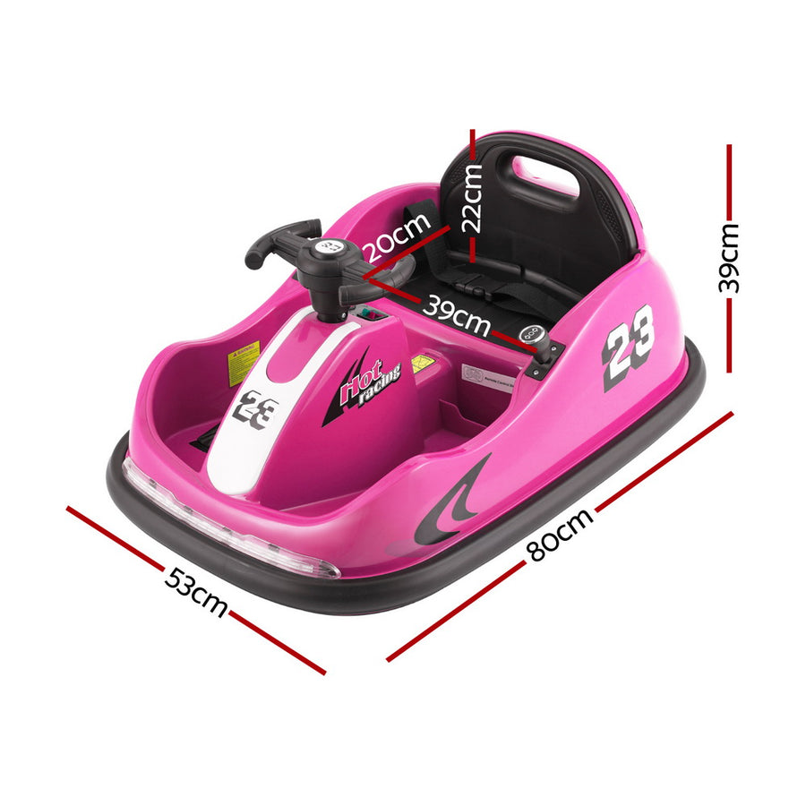 Rigo Kids Ride On Car Bumper Kart 6V Electric Toys Cars Remote Control Pink, Electric