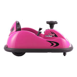 Rigo Kids Ride On Car Bumper Kart 6V Electric Toys Cars Remote Control Pink - Top-Down View