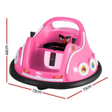 Kids Ride On Car Bumper Electric Toys Cars Light Remote Angry Birds Sticker Pink - Front View