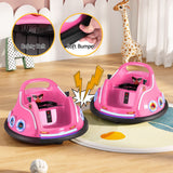 Kids Ride On Car Bumper Electric Toys Cars Light Remote Angry Birds Sticker Pink - 45-Degree Angle