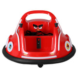 Kids Ride On Car Bumper Electric Toys Cars Light Remote Angry Birds Stickers Red - Side View