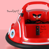 Kids Ride On Car Bumper Electric Toys Cars Light Remote Angry Birds Stickers Red - Top-Down View