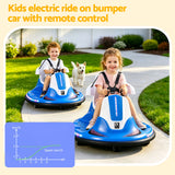 Rigo Ride on Cars Kids Bumper 12V Ride on Toy Toddler Remote Control Blue - Top-Down View