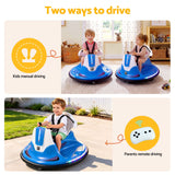 Rigo Ride on Cars Kids Bumper 12V Ride on Toy Toddler Remote Control Blue - Close-Up Angle