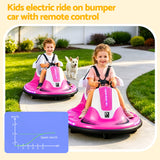 Rigo Ride on Cars Kids Bumper 12V Ride on Toy Toddler Remote Control Pink - Top-Down View