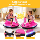 Rigo Ride on Cars Kids Bumper 12V Ride on Toy Toddler Remote Control Pink - 45-Degree Angle