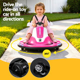 Rigo Ride on Cars Kids Bumper 12V Ride on Toy Toddler Remote Control Pink - Rear View