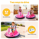 Rigo Ride on Cars Kids Bumper 12V Ride on Toy Toddler Remote Control Pink - Close-Up Angle