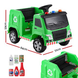Rigo Kids Ride On Car Garbage Truck Police Light 12V Electric Toys Cars Green - Front View