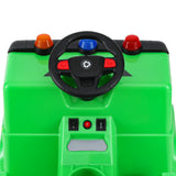 Rigo Kids Ride On Car Garbage Truck Police Light 12V Electric Toys Cars Green - 45-Degree Angle