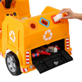 Rigo Kids Ride On Car Garbage Truck Police Light 12V Electric Toys Cars Yellow - Top-Down View