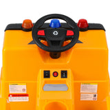 Rigo Kids Ride On Car Garbage Truck Police Light 12V Electric Toys Cars Yellow - 45-Degree Angle